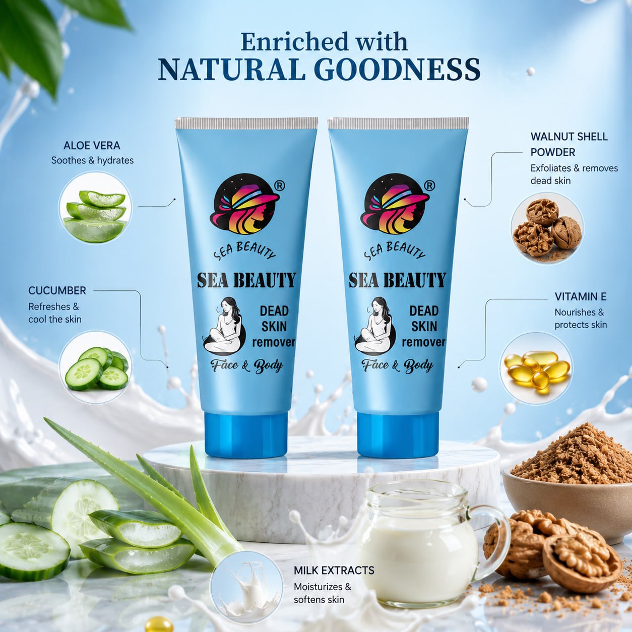 SEA BEAUTY DEAD SKIN REMOVER (PACK OF 2PS )