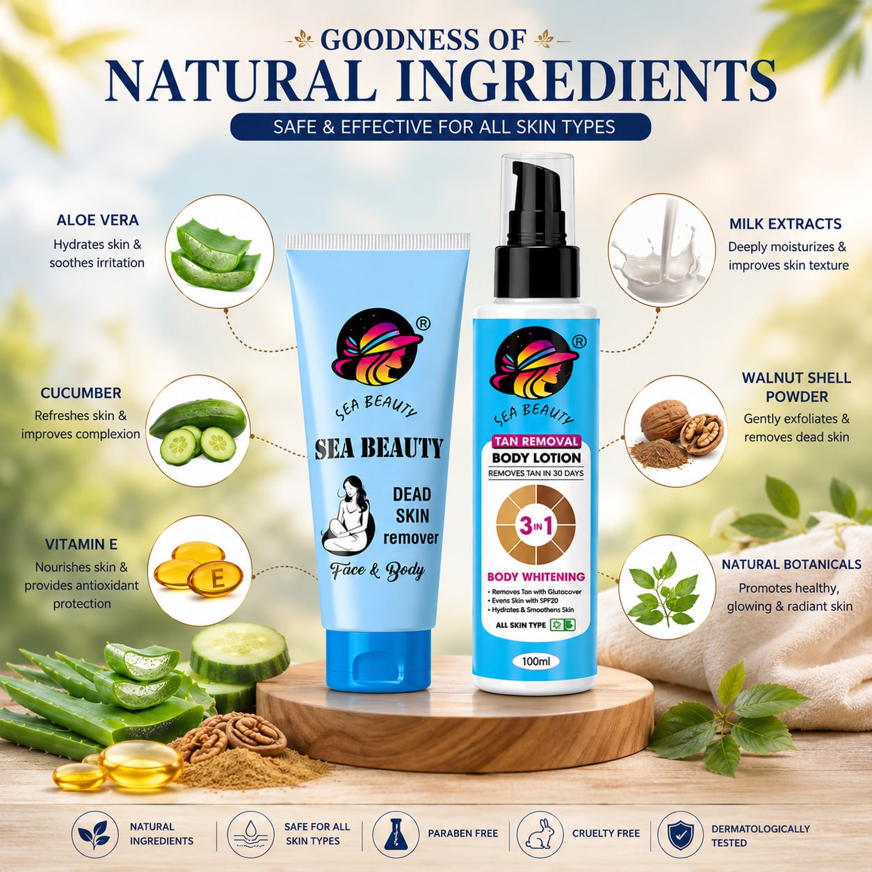 Sea beauty combo body lotion + dead skin remover