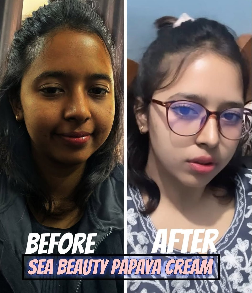 Sea beauty papaya whitening cream and whitening body lotion combo