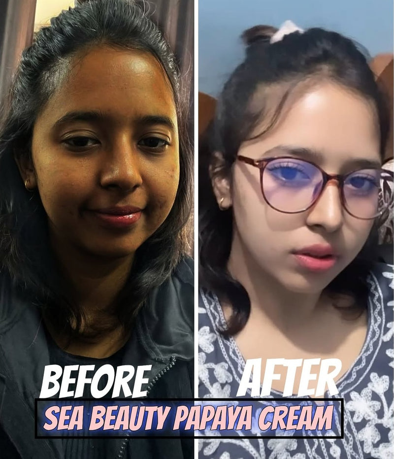 Sea beauty papaya whitening cream and whitening body lotion combo ✅