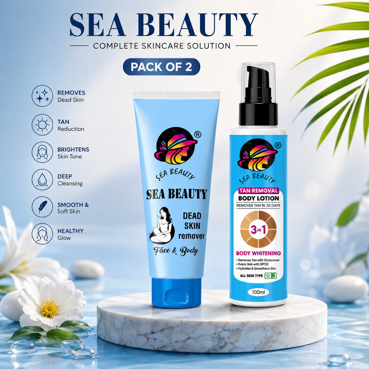 Sea beauty combo body lotion + dead skin remover