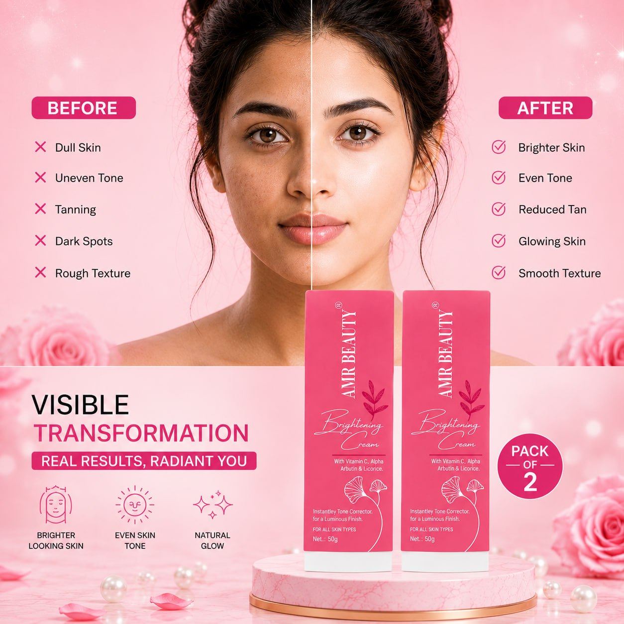 SEA BEAUTY BRIGHTENING CREAM PACK OF 2PS
