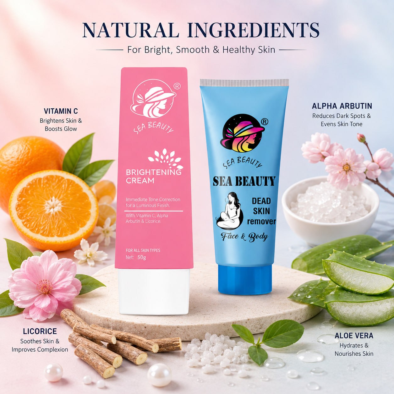 SEA BEAUTY COMBO OF 2PS (BRIGHTENING CREAM + DEAD SKIN REMOVER )