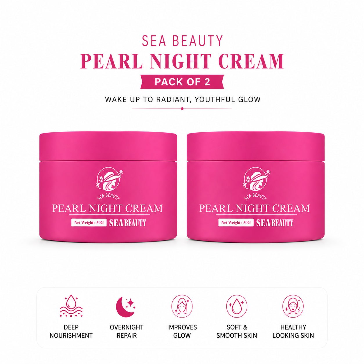 SEA BEAUTY NIGHT CREAM  PACK OF 2PS