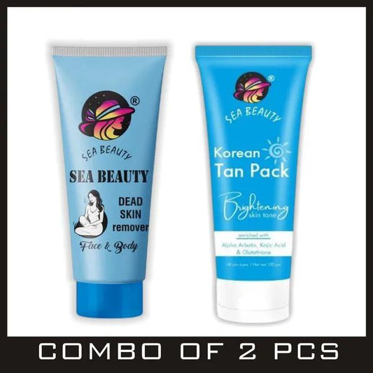 Combo of 2 Products (Sea beauty dead skin remover + Sea beauty korean tan pack)