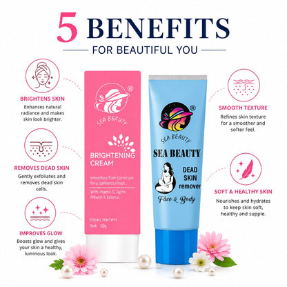 SEA BEAUTY COMBO OF 2PS (BRIGHTENING CREAM + DEAD SKIN REMOVER )