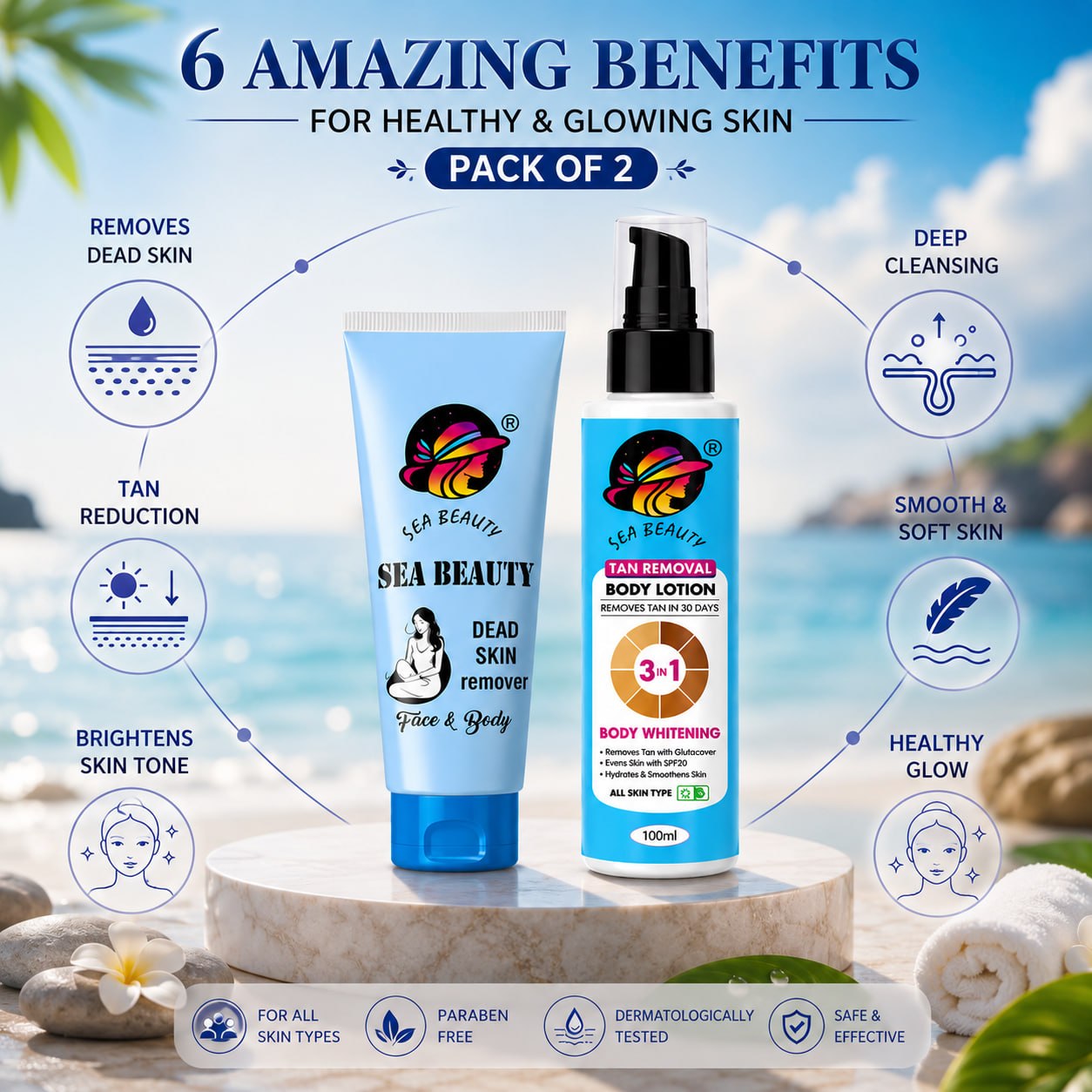 Sea beauty combo body lotion + dead skin remover