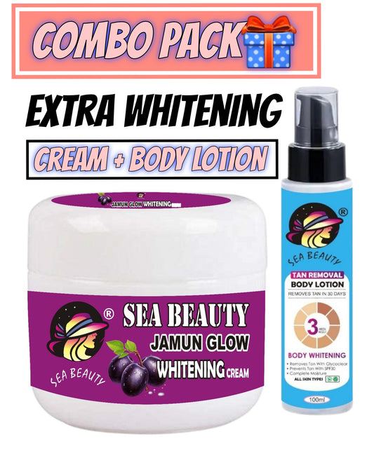 Combo sea beauty jamun whitening cream + whitening body lotion