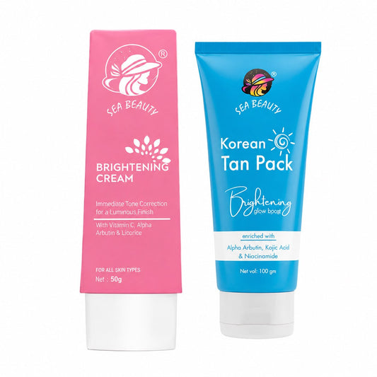 SEA BEAUTY COMBO OF 2 PS BRIGHTENING CREAM + KOREAN TAN PACK