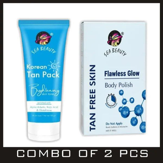 Combo of 2 Products (Sea beauty tan polish + Sea beauty korean tan pack)