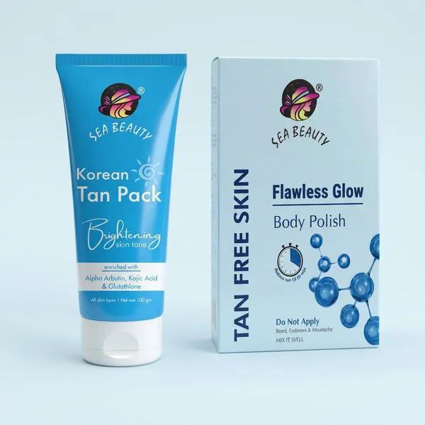 Combo of 2 Products (Sea beauty tan polish + Sea beauty korean tan pack)