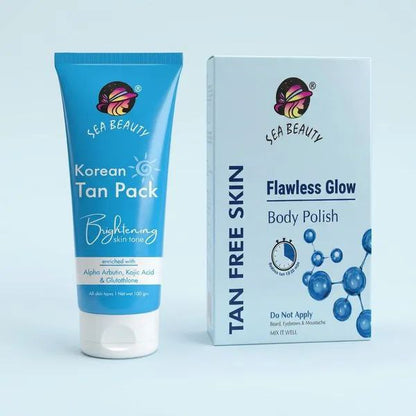 Combo of 2 Products (Sea beauty tan polish + Sea beauty korean tan pack)