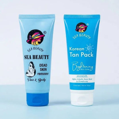 Combo of 2 Products (Sea beauty dead skin remover + Sea beauty korean tan pack)